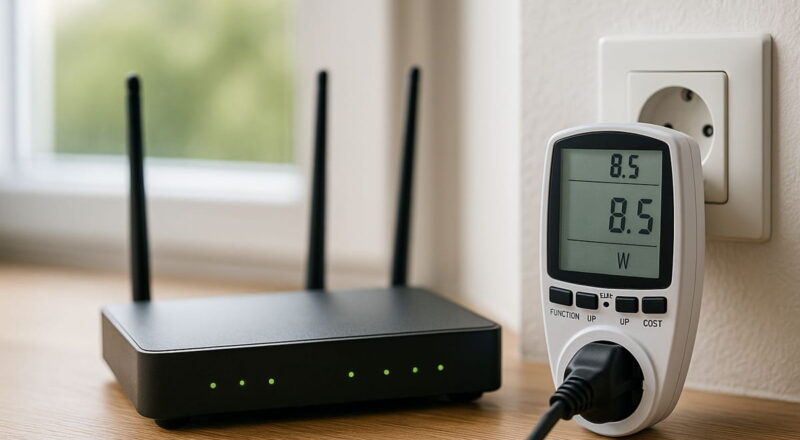 wlan router stromverbrauch Stromverbrauch vom WLAN-Router mit Messgerät am Stromanschluss