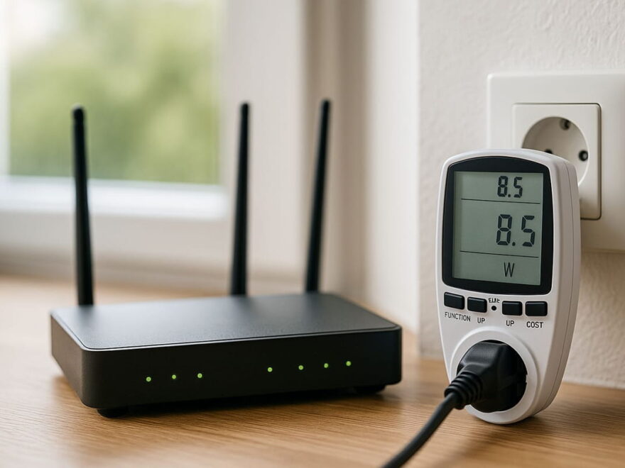 wlan router stromverbrauch Stromverbrauch vom WLAN-Router mit Messgerät am Stromanschluss