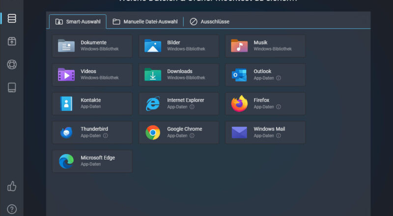 Dateiauswahl in Ashampoo Backup Pro 27 – Dokumente, Bilder und Programme automatisch sichern