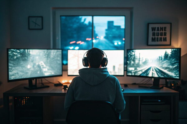 Vergleich der Auflösung beim Gaming auf drei Monitoren mit 1080p, 1440p und 4K