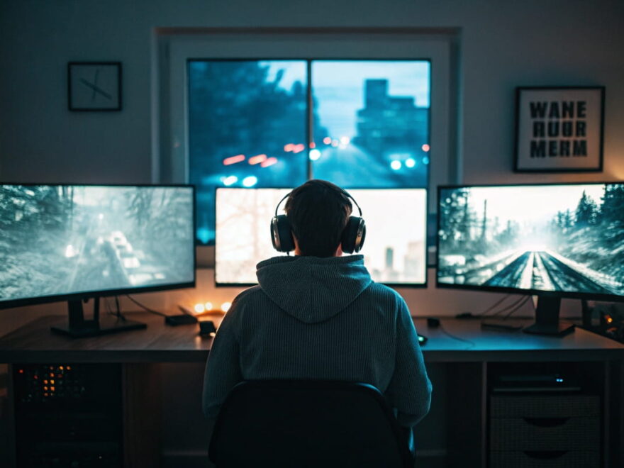 Vergleich der Auflösung beim Gaming auf drei Monitoren mit 1080p, 1440p und 4K