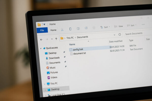 .BAK-Datei im Windows Explorer – Beispiel für eine Sicherungskopie .BAK-Datei im Windows-Datei-Explorer als Beispiel für eine Sicherungskopie