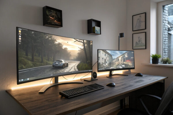 Curved vs. Flat: Wann lohnt sich ein gebogener Gaming-Monitor? Curved vs. Flat: Vergleich zwischen gebogenem und flachem Gaming-Monitor