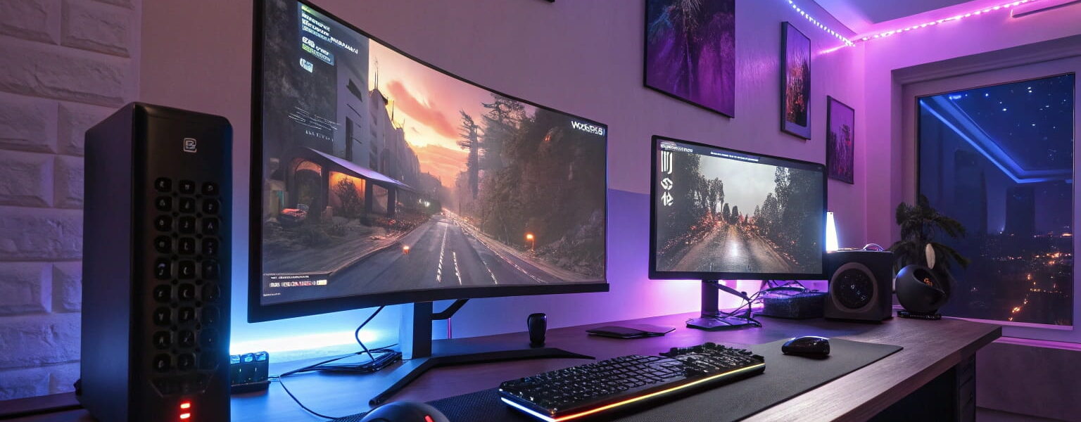 Curved Gaming-Monitore im Vergleich zu flachen Displays in einem modernen Gaming-Setup