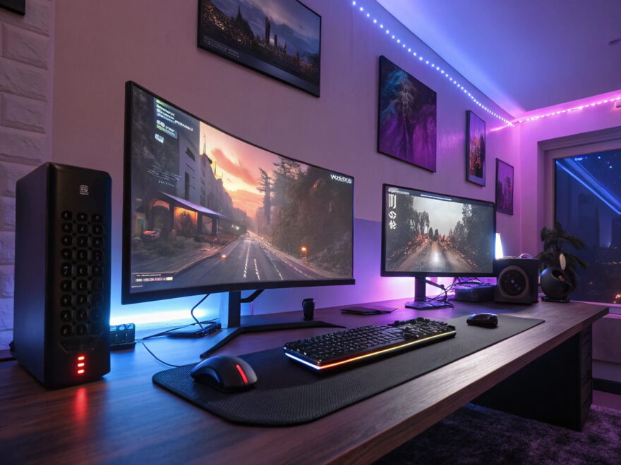 Curved Gaming-Monitore im Vergleich zu flachen Displays in einem modernen Gaming-Setup
