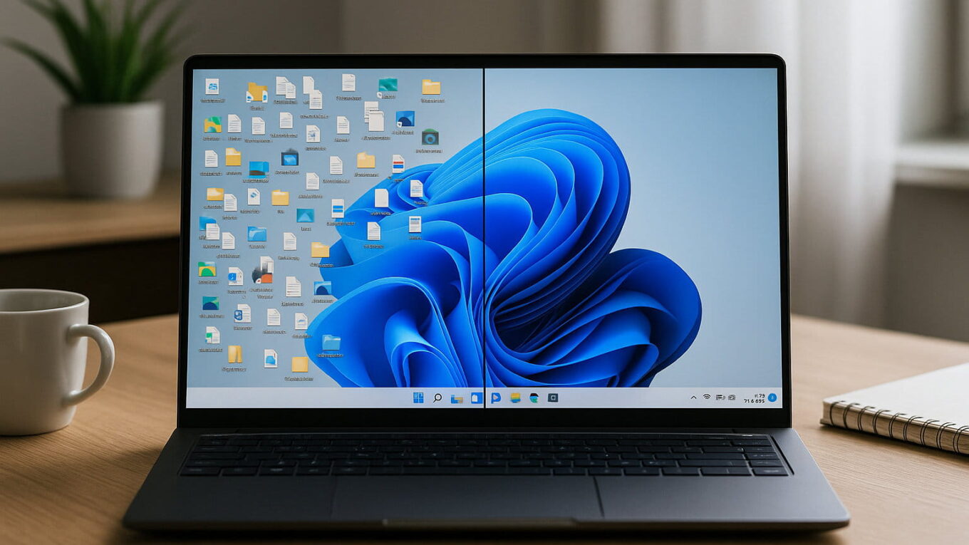 Digitale Ordnung unter Windows – Unterschied zwischen chaotischem und aufgeräumtem Desktop