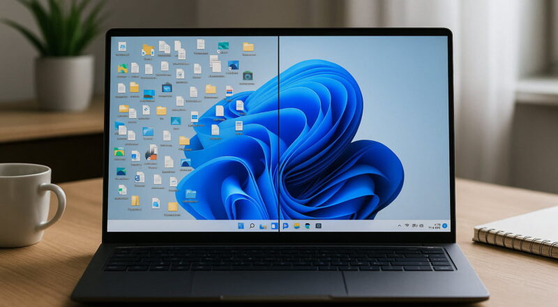 Digitale Ordnung unter Windows – Unterschied zwischen chaotischem und aufgeräumtem Desktop