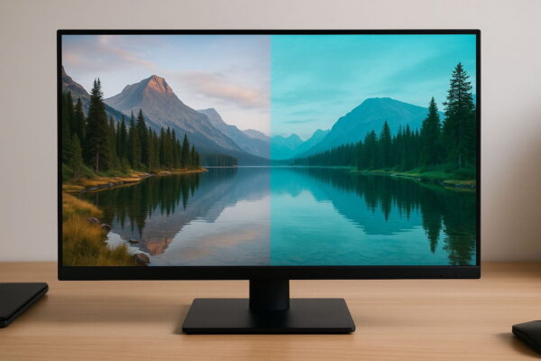 Typische Anzeichen von Farbverfälschungen am Monitor Typische Anzeichen von Farbverfälschungen am Monitor mit Farbstich