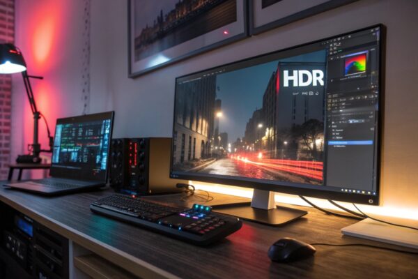 HDR-Monitor mit hohem Kontrast und Helligkeit für Monitore für Videobearbeitung