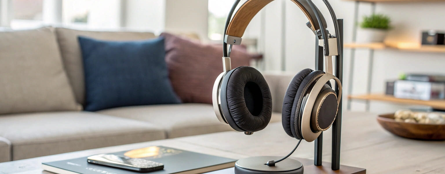 Kopfhörer richtig lagern auf einem Ständer für lange Lebensdauer