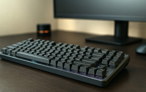 Leises Gaming Keyboard mit gedämpften Tasten und RGB-Beleuchtung