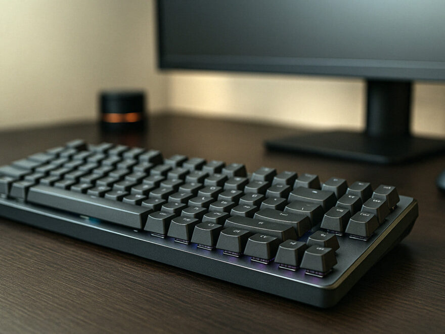 Leises Gaming Keyboard mit gedämpften Tasten und RGB-Beleuchtung