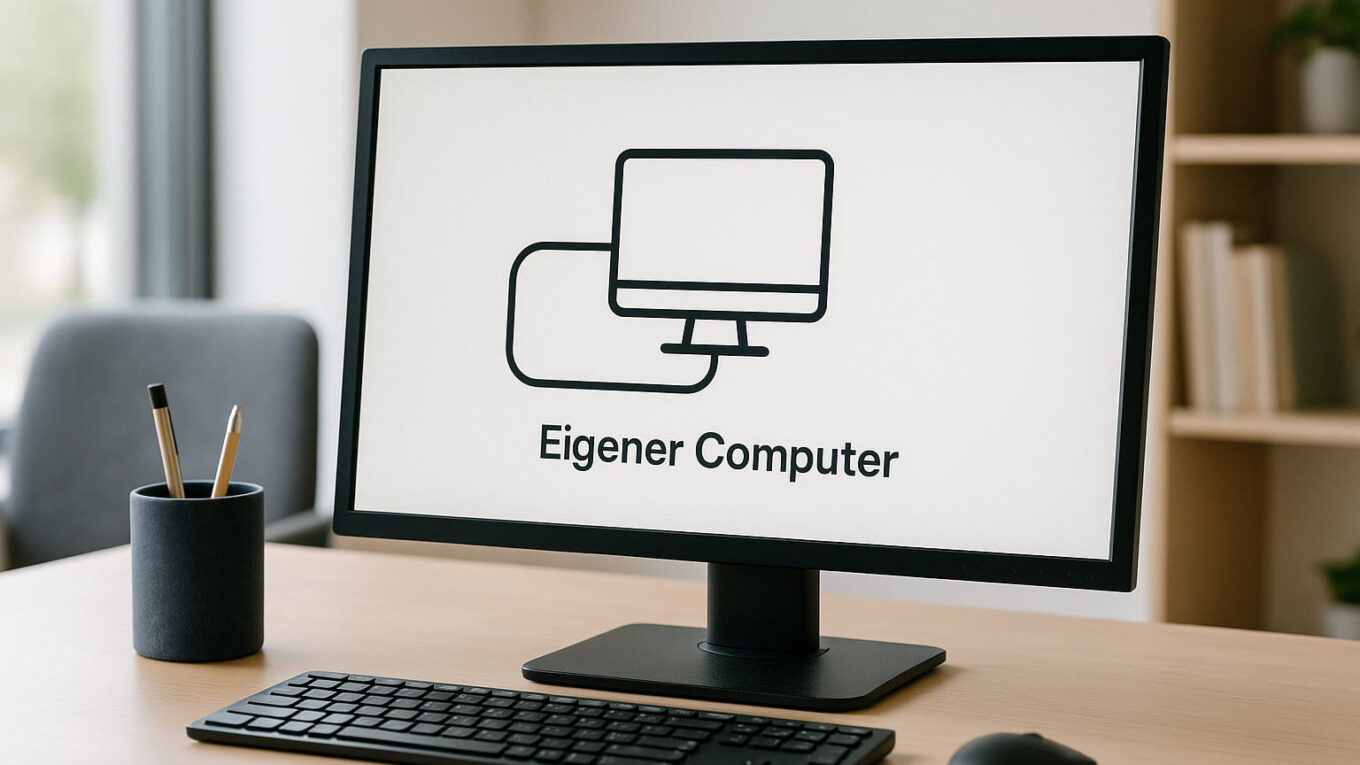 Darstellung des Localhost-Konzepts mit einem Computer, der intern mit sich selbst verbunden ist.