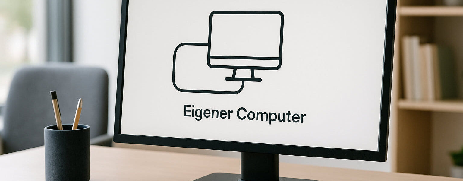 Darstellung des Localhost-Konzepts mit einem Computer, der intern mit sich selbst verbunden ist.