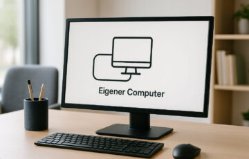 Darstellung des Localhost-Konzepts mit einem Computer, der intern mit sich selbst verbunden ist.