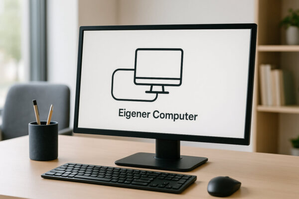 Darstellung des Localhost-Konzepts mit einem Computer, der intern mit sich selbst verbunden ist.