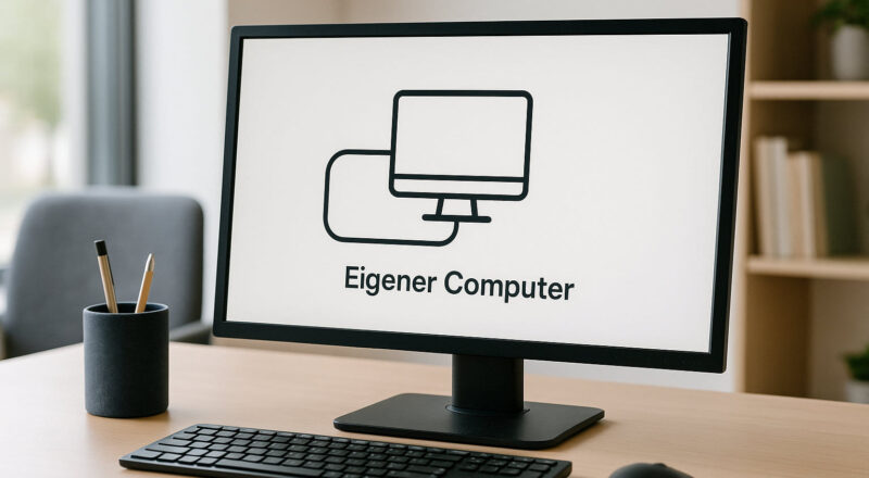 Darstellung des Localhost-Konzepts mit einem Computer, der intern mit sich selbst verbunden ist.