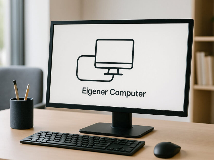 Darstellung des Localhost-Konzepts mit einem Computer, der intern mit sich selbst verbunden ist.