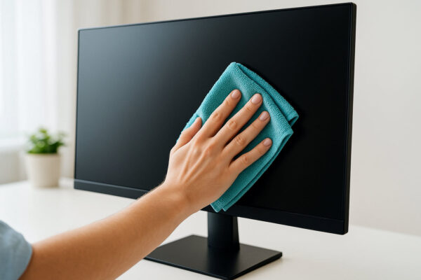 Monitor richtig reinigen mit Mikrofasertuch – schonende Pflege für klare Bildqualität ohne Kratzer