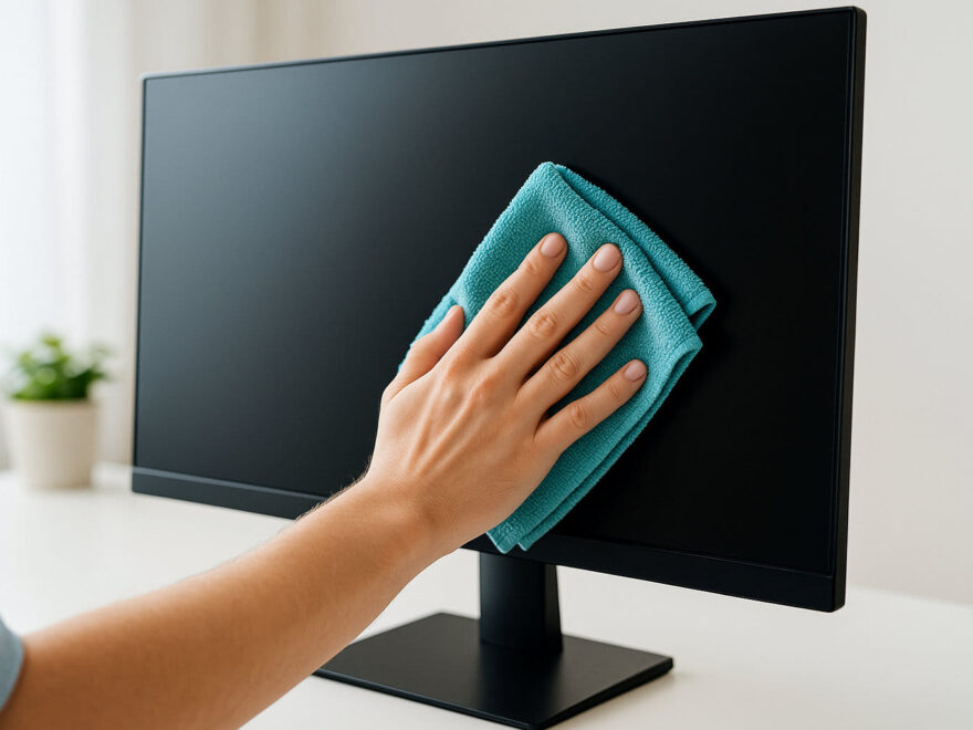 Monitor richtig reinigen mit Mikrofasertuch – schonende Pflege für klare Bildqualität ohne Kratzer