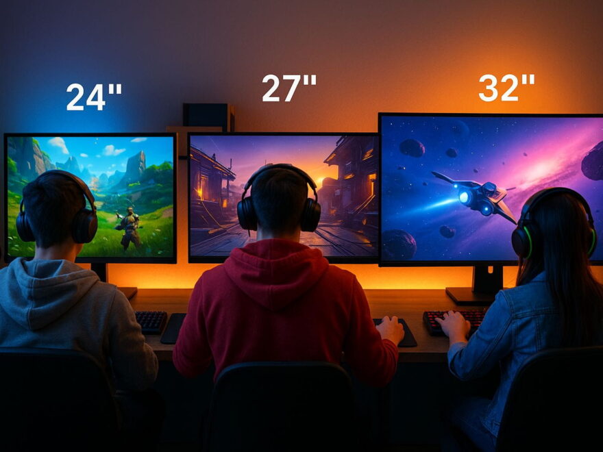 Monitorgröße beim Gaming im Vergleich: Spieler mit 24", 27" und 32" Monitoren