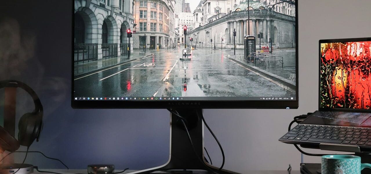 Monitorkabel prüfen – modernes PC-Setup mit Bildschirm und Zubehör