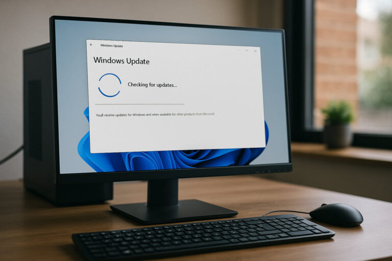 Windows-Update-Fenster während eines blockierten Vorgangs – Erklärung des Fehlers 0x80070002