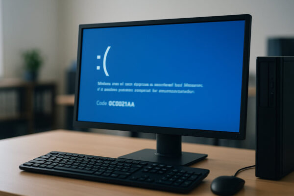 Windows Fehlercode 0xC000021A verstehen und beheben Windows BlueScreen mit Fehlercode 0xC000021A auf Computerbildschirm