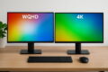 Moderne Monitore im Vergleich – WQHD oder 4K Auflösung nebeneinander dargestellt
