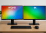 Moderne Monitore im Vergleich – WQHD oder 4K Auflösung nebeneinander dargestellt