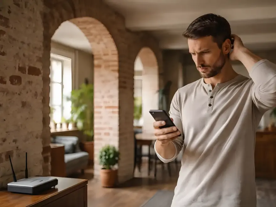 Schwaches WLAN-Signal in einer Altbauwohnung mit dicken Wänden