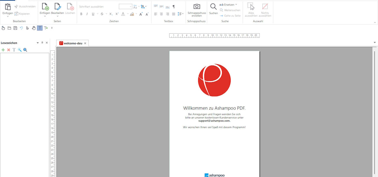 Ashampoo PDF Pro 5: Übersichtliches Hauptfenster nach dem Programmstart