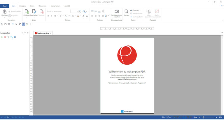 Ashampoo PDF Pro 5: Übersichtliches Hauptfenster nach dem Programmstart