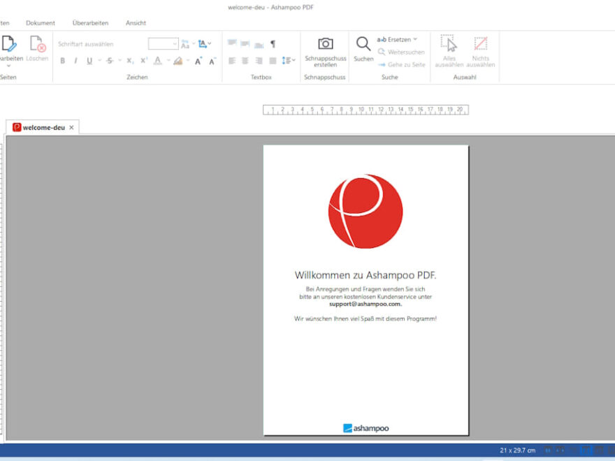 Ashampoo PDF Pro 5: Übersichtliches Hauptfenster nach dem Programmstart