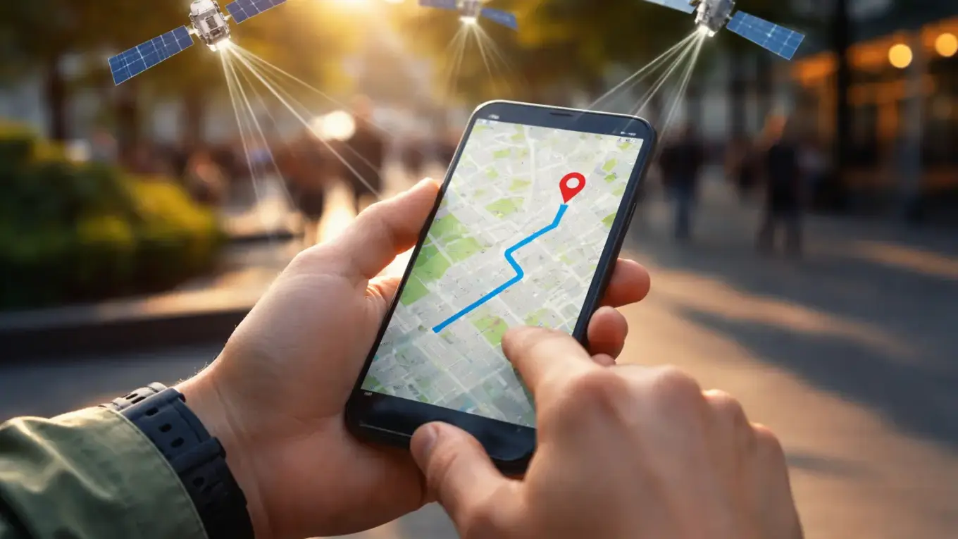 GPS-Funktionsweise: Smartphone empfängt Positionssignale von Satelliten