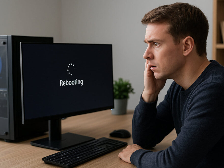 Windows-PC mit unerwartetem Neustart – typische Situation beim Kernel-Power-41-Fehler