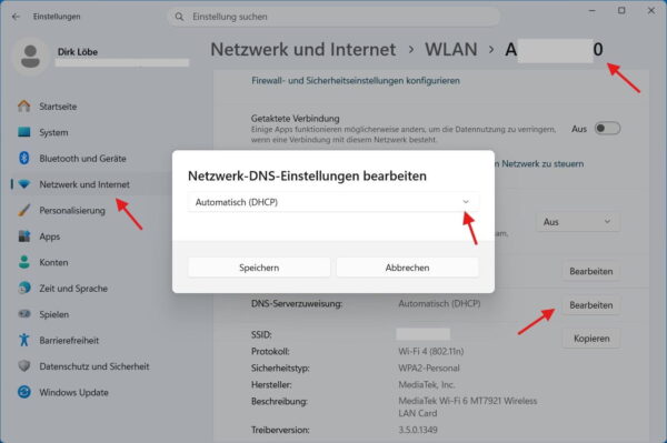 Öffentliche DNS-Server unter Windows 11 manuell festlegen Öffentliche DNS-Server in den Windows-11-Netzwerkeinstellungen eintragen