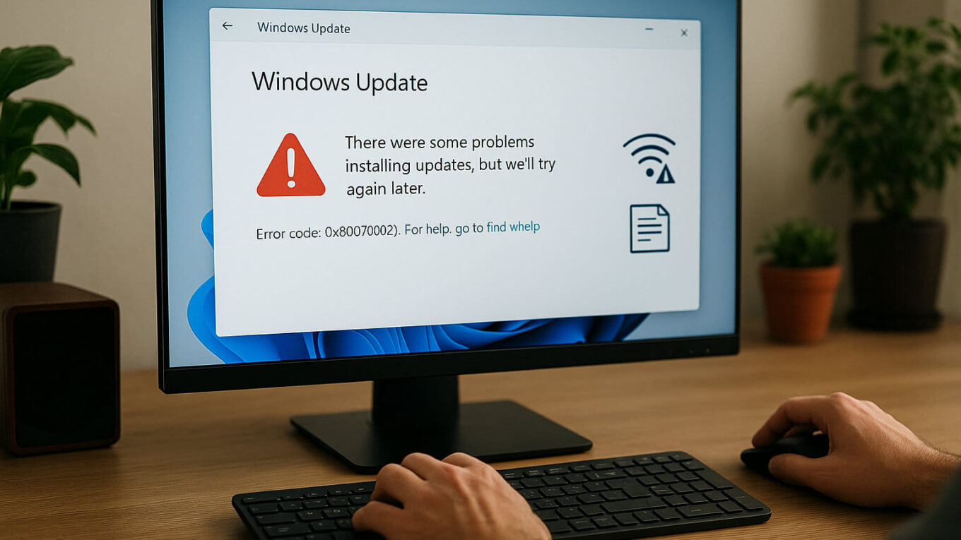 Häufige Ursachen für fehlerhafte Windows-Updates an einem Windows-PC visuell dargestellt