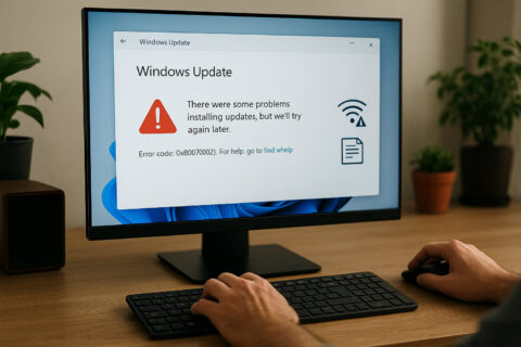 Häufige Ursachen für fehlerhafte Windows-Updates an einem Windows-PC visuell dargestellt