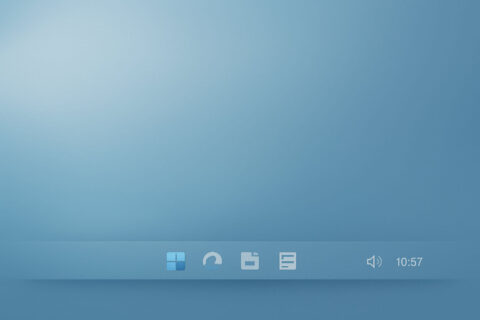 Stilisierte Windows-11-Oberfläche mit eingefrorener Taskleiste als Illustration typischer Symptome