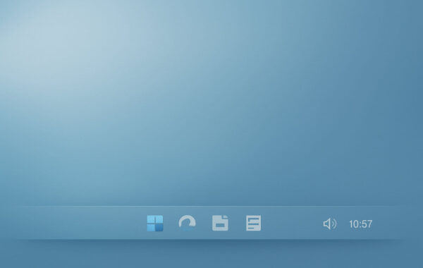 Stilisierte Windows-11-Oberfläche mit eingefrorener Taskleiste als Illustration typischer Symptome