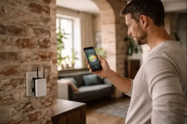 WLAN-Signalstärke in einer Altbauwohnung mit Smartphone messen