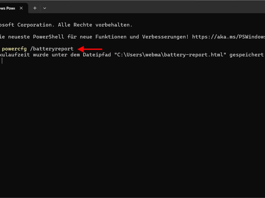 Windows 11 Battery Report in der PowerShell erstellen