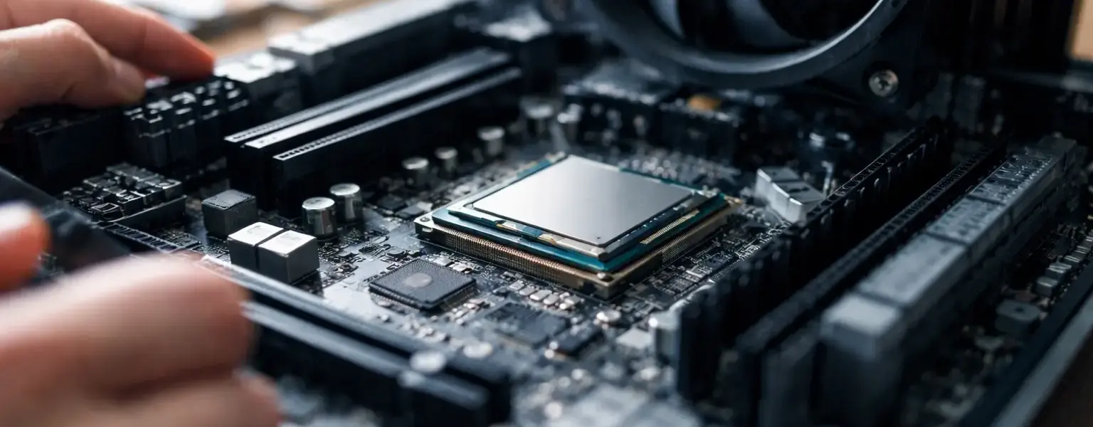 CPU als zentrales Rechenzentrum auf einem Mainboard