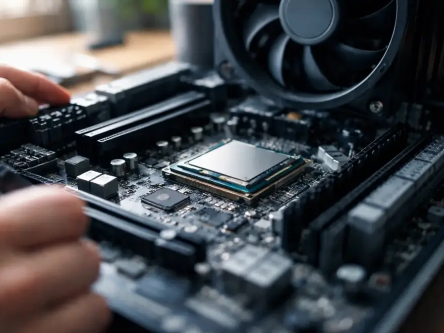 CPU als zentrales Rechenzentrum auf einem Mainboard