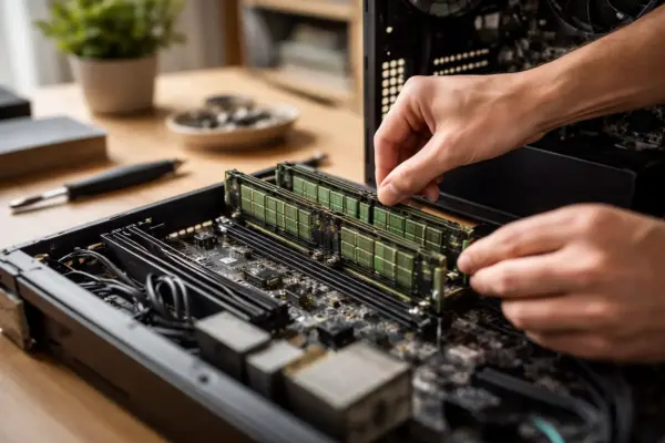 Dual-Channel-Arbeitsspeicher: Zwei RAM-Module im PC-Mainboard installiert