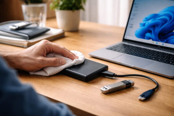 Externe Festplatte und USB-Stick vor dem Weitergeben vollständig löschen