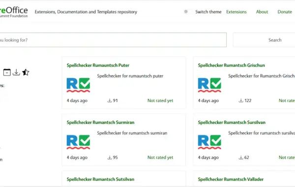 Die offizielle Webseite für LibreOffice Add-ons und Erweiterungen der Document Foundation.