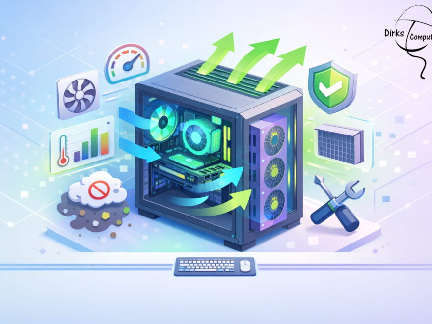 Optimierter Airflow im PC-Gehäuse mit Lüftern und Staubschutz
