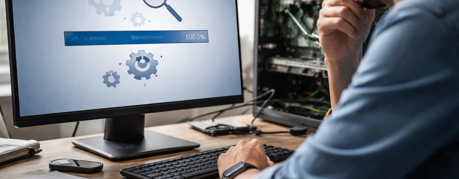 sfc scannow hängt bei 100 Prozent unter Windows 11 während der Systemprüfung